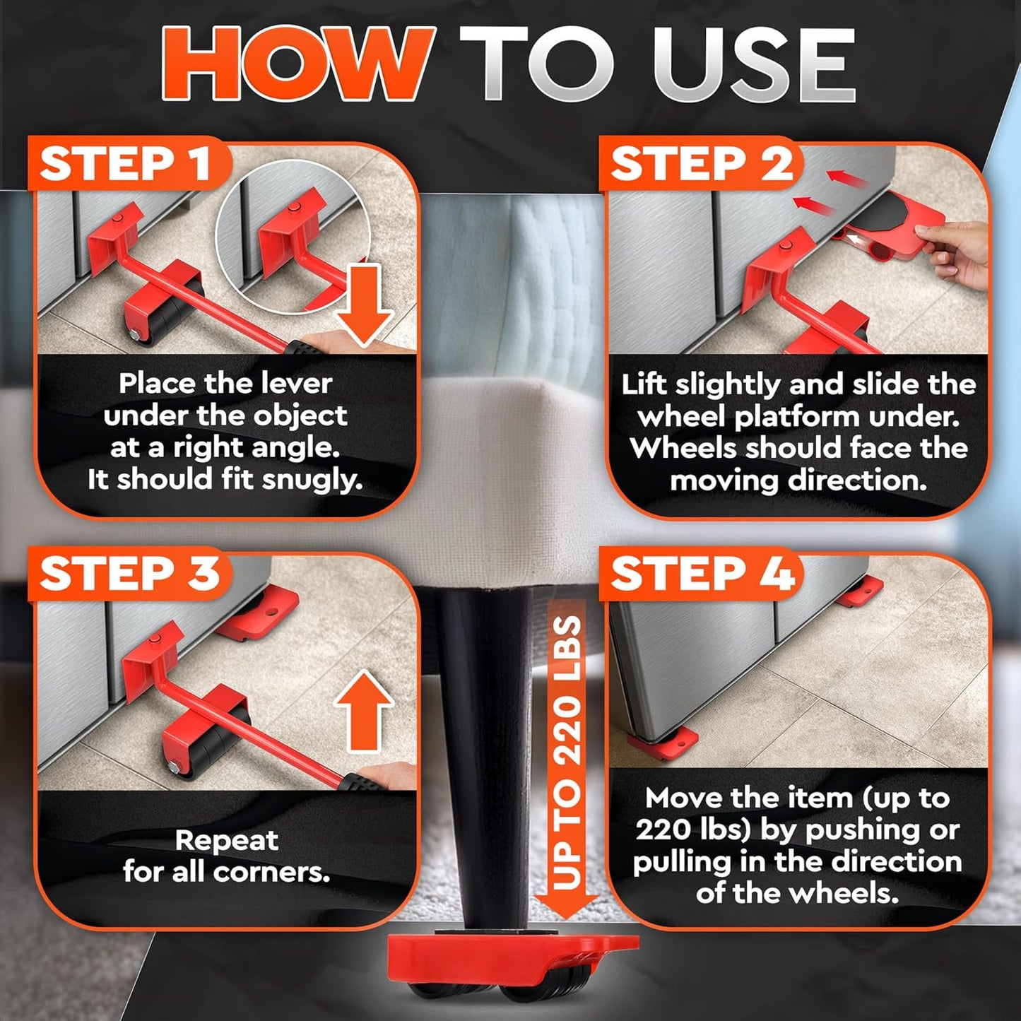 Heavy Furniture Lifter Tools with Sliders for Easy and Safe Shifting