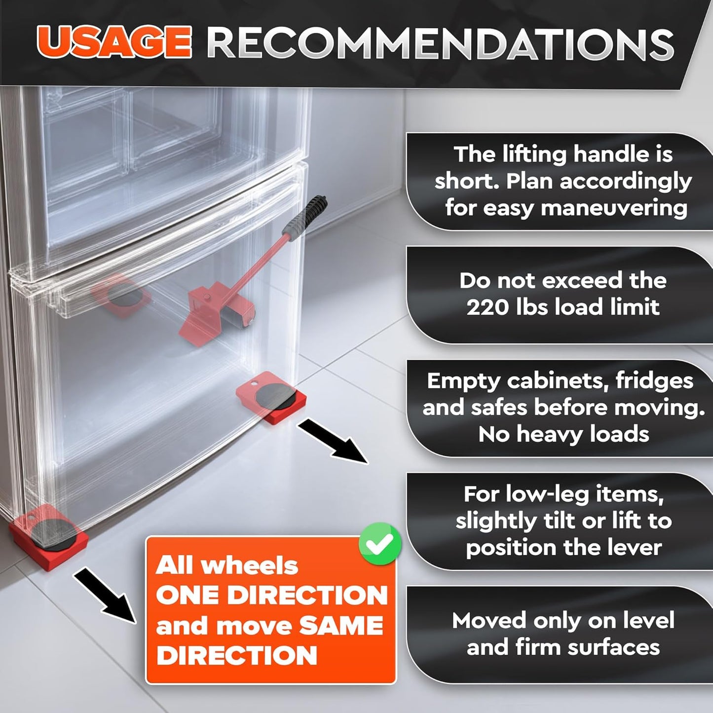 Heavy Furniture Lifter Tools with Sliders for Easy and Safe Shifting