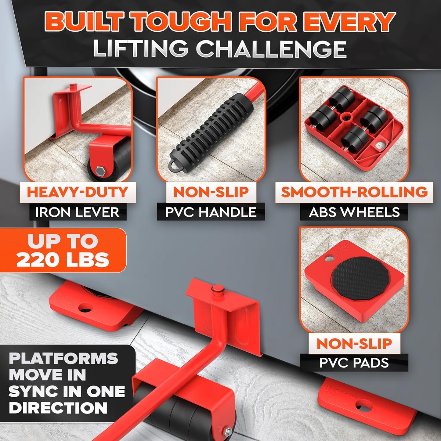 Heavy Furniture Lifter Tools with Sliders for Easy and Safe Shifting