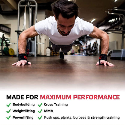 Gym Weightlifting Wrist Band Straps with Thumb Loop for Gym