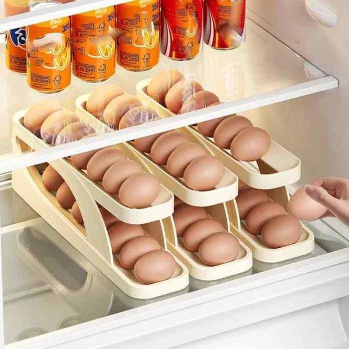 Decorative Rolling Egg Holder Rack for Refrigerator