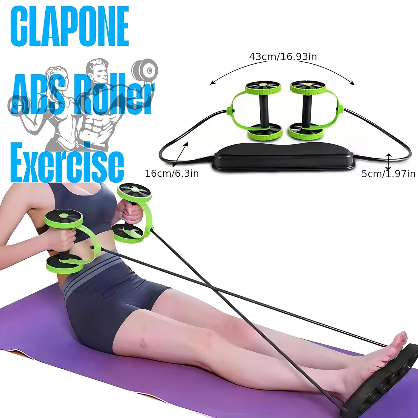 Wheel Roller for Core Workouts, Abdominal Roller Wheel with Knee Pad